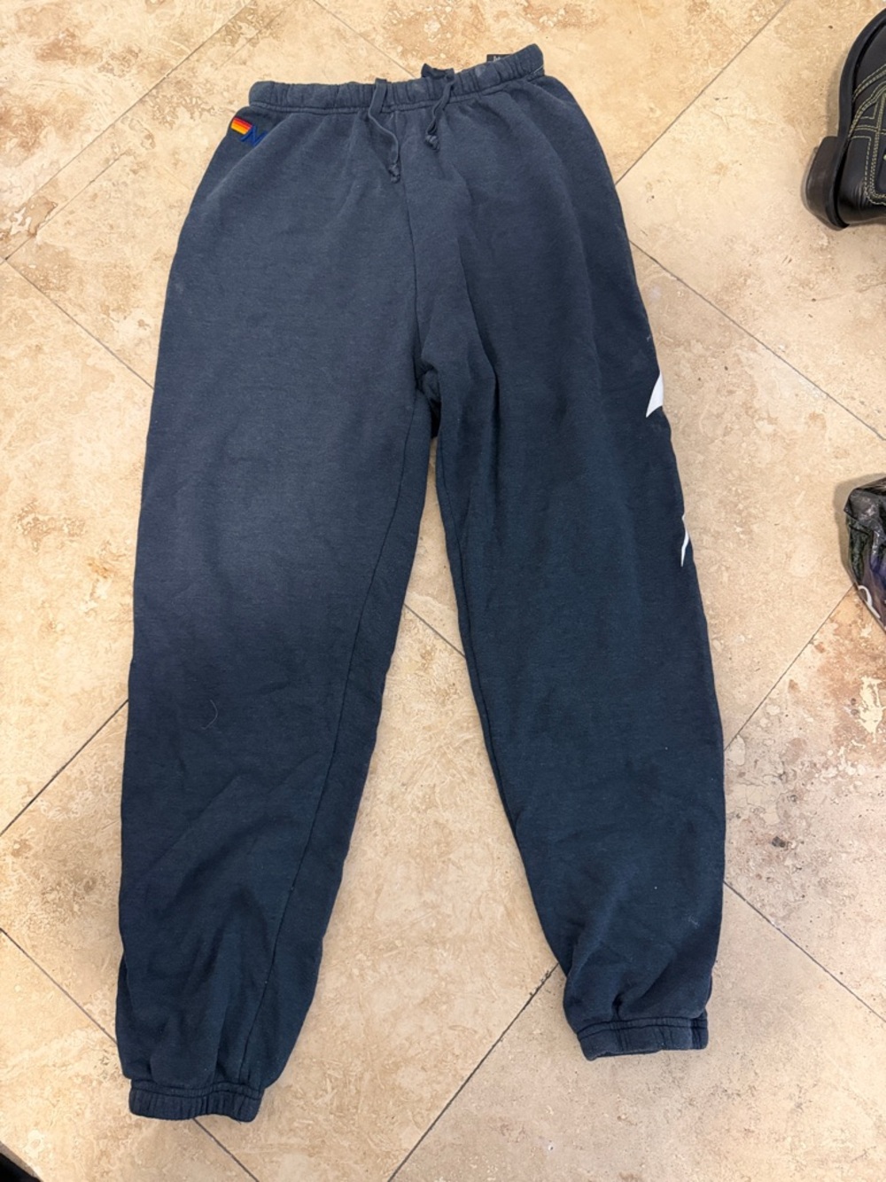 Adult unisex Aviator Nation grey Sweatpants with lightning bolt